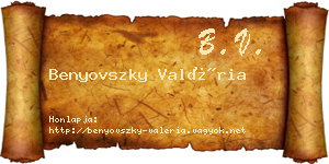 Benyovszky Valéria névjegykártya