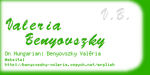 valeria benyovszky business card