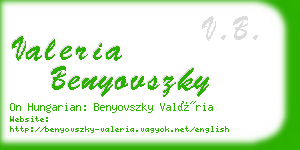 valeria benyovszky business card